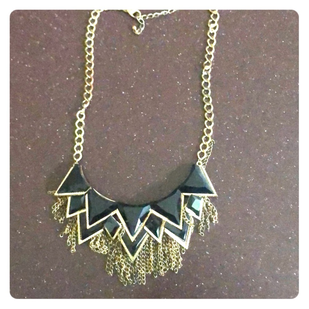 Gold and black statement necklace